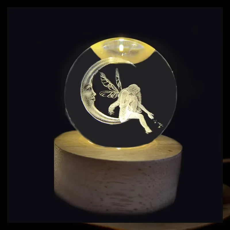 3D Crystal Galaxy Night Light – Glowing Planetary Lamp