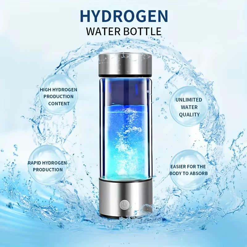 1800PPB Hydrogen Water Bottle,Hydrogen Water Generator,420Ml Portable Hydrogen Generator 3Min Quick Electrolysis Health Cup