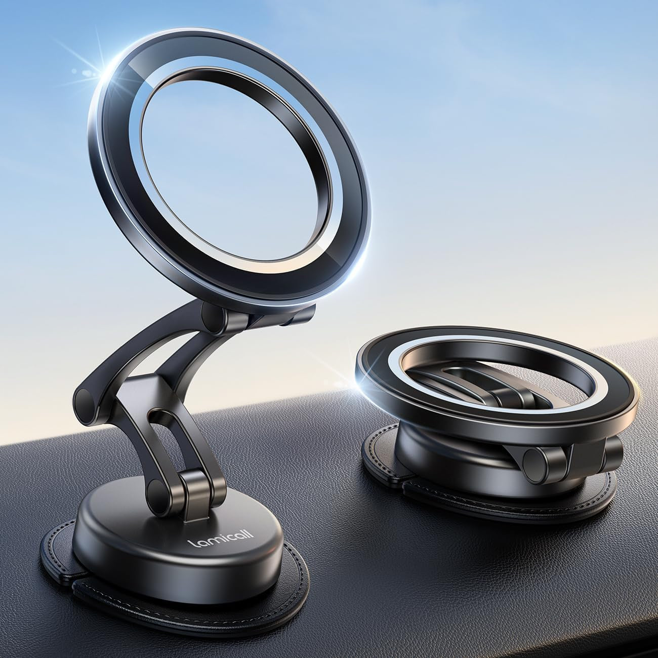 for Magsafe Car Mount [All-Metal] Magnetic Phone Holder for Your Car, [Flexible Three-Axis] Cell Phone Car Mount Dashboard with N55 Strong Magnets for Iphone 16 15 14 13 12 Pro Max plus Mini