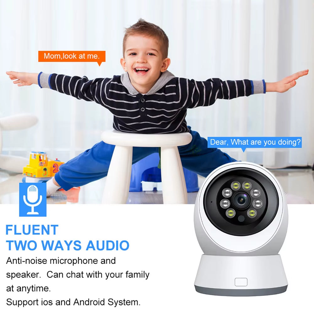 HD Home Security Cameras,Indoor Security Cameras with Night Vision, 2.4Gwi-Fi,Two-Way Talk,Motion Alert,Multiple Storage Options
