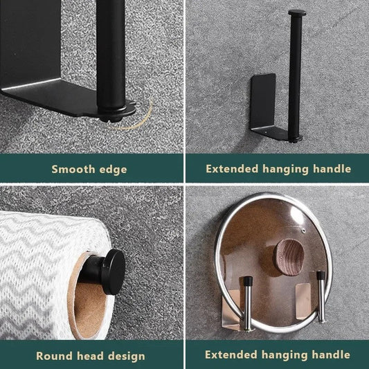 Stainless Steel Paper Towel Holder Self Adhesive Toilet Roll Paper Holder 