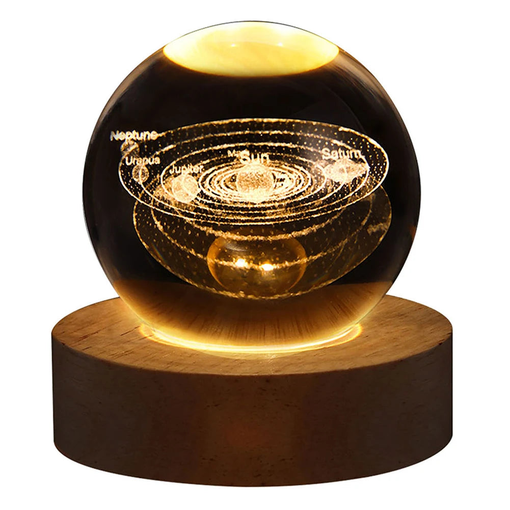 3D Planetary Crystal Night Light