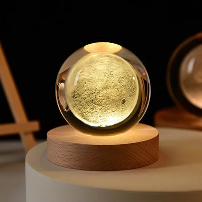 3D Crystal Galaxy Night Light – Planetary LED Lamp
