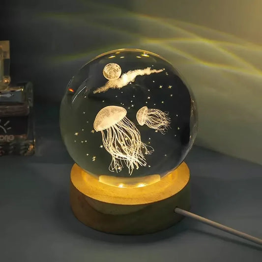 3D Crystal Galaxy Night Light – Glowing Planetary Lamp