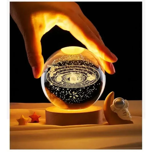3D Crystal Galaxy Night Light – Planetary LED Lamp