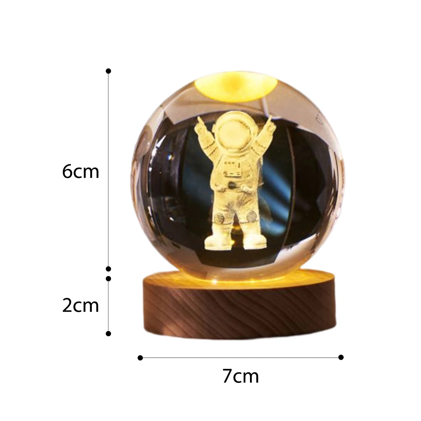 3D Planetary Crystal Night Light