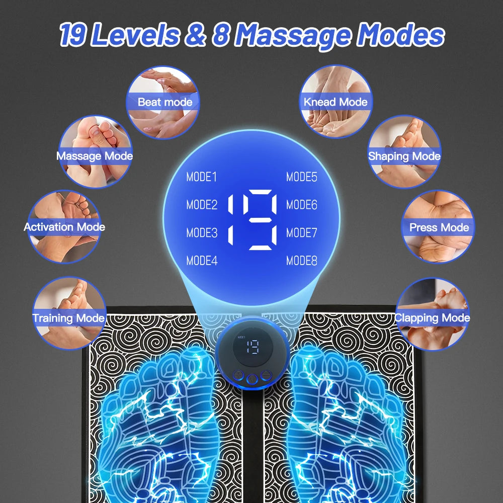 Electric Foot Massager Pad with EMS Muscle Stimulation