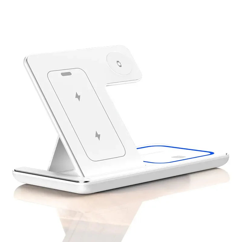3-in-1 Foldable Wireless Fast Charger Station for iPhone & Apple Watch