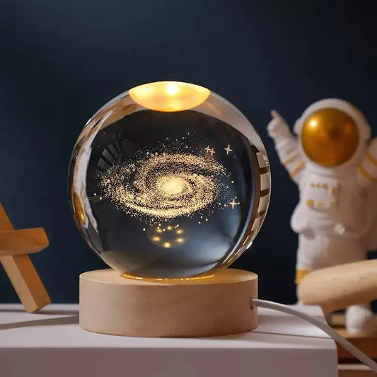 3D Crystal Galaxy Night Light – Glowing Planetary Lamp