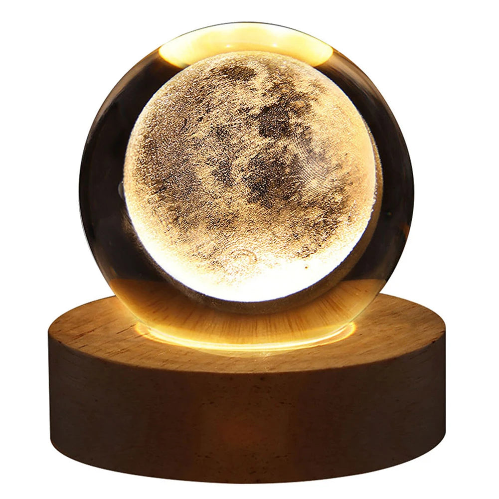 3D Planetary Crystal Night Light