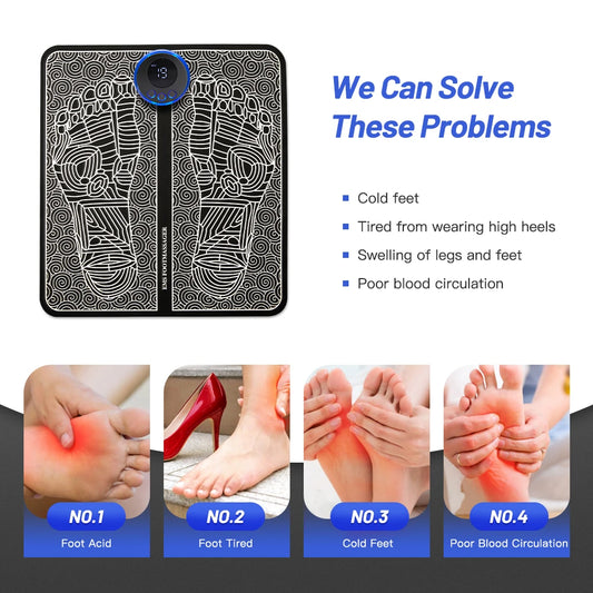 Electric Foot Massager Pad with EMS Muscle Stimulation