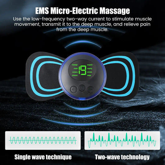 Mini Portable EMS Neck Massager for Cervical Pain Relief